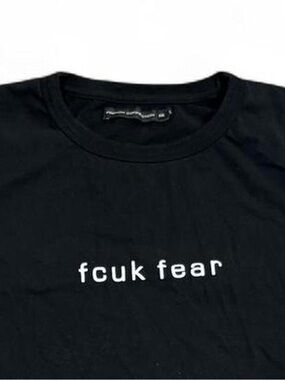 Y2K Vintage Mens fcuk fear French Connection Black Tee Shirt